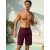 image:imageSILKWORLD Mens Swim Trunks 9 inch Quick Dry Bathing Suit with Mesh Liner Long Swimming Beach Shorts with Zipper PocketsWine Red