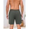 image:imageSILKWORLD Mens Swim Trunks Quick Dry Compression Liner Shorts 7 Inch Bathing Suit 2 in 1 Swimwear with Cargo PocketsArmy Green