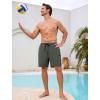image:imageSILKWORLD Mens Swim Trunks Quick Dry Compression Liner Shorts 7 Inch Bathing Suit 2 in 1 Swimwear with Cargo PocketsArmy Green