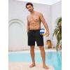 image:imageSILKWORLD Mens Swim Trunks Quick Dry Compression Liner Shorts 7 Inch Bathing Suit 2 in 1 Swimwear with Cargo PocketsBlack