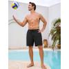image:imageSILKWORLD Mens Swim Trunks Quick Dry Compression Liner Shorts 7 Inch Bathing Suit 2 in 1 Swimwear with Cargo PocketsBlack