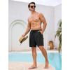 image:imageSILKWORLD Mens Swim Trunks Quick Dry Compression Liner Shorts 7 Inch Bathing Suit 2 in 1 Swimwear with Cargo PocketsBlack