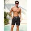 image:imageSILKWORLD Mens Swim Trunks Quick Dry Compression Liner Shorts 7 Inch Bathing Suit 2 in 1 Swimwear with Cargo PocketsBlack Coconut Trees
