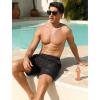 image:imageSILKWORLD Mens Swim Trunks Quick Dry Compression Liner Shorts 7 Inch Bathing Suit 2 in 1 Swimwear with Cargo PocketsBlack Coconut Trees