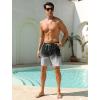 image:imageSILKWORLD Mens Swim Trunks Quick Dry Compression Liner Shorts 7 Inch Bathing Suit 2 in 1 Swimwear with Cargo PocketsBlack Gradient Wavy