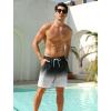 image:imageSILKWORLD Mens Swim Trunks Quick Dry Compression Liner Shorts 7 Inch Bathing Suit 2 in 1 Swimwear with Cargo PocketsBlack Gradient Wavy