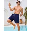 image:imageSILKWORLD Mens Swim Trunks Quick Dry Compression Liner Shorts 7 Inch Bathing Suit 2 in 1 Swimwear with Cargo PocketsClassic Navy Blue