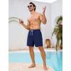 image:imageSILKWORLD Mens Swim Trunks Quick Dry Compression Liner Shorts 7 Inch Bathing Suit 2 in 1 Swimwear with Cargo PocketsClassic Navy Blue