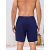 image:imageSILKWORLD Mens Swim Trunks Quick Dry Compression Liner Shorts 7 Inch Bathing Suit 2 in 1 Swimwear with Cargo PocketsClassic Navy Blue