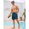 image:imageSILKWORLD Mens Swim Trunks Quick Dry Compression Liner Shorts 7 Inch Bathing Suit 2 in 1 Swimwear with Cargo PocketsCobalt Blue