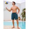 image:imageSILKWORLD Mens Swim Trunks Quick Dry Compression Liner Shorts 7 Inch Bathing Suit 2 in 1 Swimwear with Cargo PocketsCobalt Blue