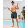 image:imageSILKWORLD Mens Swim Trunks Quick Dry Compression Liner Shorts 7 Inch Bathing Suit 2 in 1 Swimwear with Cargo PocketsDark Gray