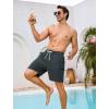 image:imageSILKWORLD Mens Swim Trunks Quick Dry Compression Liner Shorts 7 Inch Bathing Suit 2 in 1 Swimwear with Cargo PocketsDark Gray