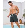 image:imageSILKWORLD Mens Swim Trunks Quick Dry Compression Liner Shorts 7 Inch Bathing Suit 2 in 1 Swimwear with Cargo PocketsDark Gray