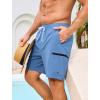 image:imageSILKWORLD Mens Swim Trunks Quick Dry Compression Liner Shorts 7 Inch Bathing Suit 2 in 1 Swimwear with Cargo PocketsHaze Blue