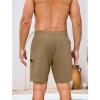 image:imageSILKWORLD Mens Swim Trunks Quick Dry Compression Liner Shorts 7 Inch Bathing Suit 2 in 1 Swimwear with Cargo PocketsKhaki