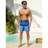 image:imageSILKWORLD Mens Swim Trunks Quick Dry Compression Liner Shorts 7 Inch Bathing Suit 2 in 1 Swimwear with Cargo PocketsNavy Blue Gradient