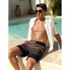 image:imageSILKWORLD Mens Swim Trunks Quick Dry Compression Liner Shorts 7 Inch Bathing Suit 2 in 1 Swimwear with Cargo PocketsTotem Fish