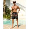 image:imageSILKWORLD Mens Swim Trunks Quick Dry Compression Liner Shorts 7 Inch Bathing Suit 2 in 1 Swimwear with Cargo PocketsTotem Fish