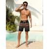 image:imageSILKWORLD Mens Swim Trunks Quick Dry Compression Liner Shorts 7 Inch Bathing Suit 2 in 1 Swimwear with Cargo PocketsTotem Fish