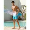 image:imageSILKWORLD Mens Swim Trunks Quick Dry Compression Liner Shorts 7 Inch Bathing Suit 2 in 1 Swimwear with Cargo PocketsWhite Blue Gradient