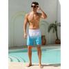 image:imageSILKWORLD Mens Swim Trunks Quick Dry Compression Liner Shorts 7 Inch Bathing Suit 2 in 1 Swimwear with Cargo PocketsWhite Blue Gradient