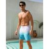 image:imageSILKWORLD Mens Swim Trunks Quick Dry Compression Liner Shorts 7 Inch Bathing Suit 2 in 1 Swimwear with Cargo PocketsWhite Blue Gradient