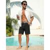 image:imageSILKWORLD Mens Swim Trunks with Compression Liner 9 Inch QuickDry Bathing Suit Beach Cargo Shorts with Zipper PocketsCblack and Grey