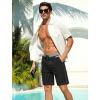 image:imageSILKWORLD Mens Swim Trunks with Compression Liner 9 Inch QuickDry Bathing Suit Beach Cargo Shorts with Zipper PocketsCblack and Grey