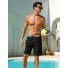 image:imageSILKWORLD Mens Swim Trunks with Compression Liner 9 Inch QuickDry Bathing Suit Beach Cargo Shorts with Zipper PocketsCblack and Grey