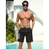 image:imageSILKWORLD Mens Swim Trunks with Compression Liner 9 Inch QuickDry Bathing Suit Beach Cargo Shorts with Zipper PocketsCblack and Grey