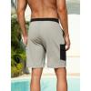 image:imageSILKWORLD Mens Swim Trunks with Compression Liner 9 Inch QuickDry Bathing Suit Beach Cargo Shorts with Zipper PocketsCgrey and Black