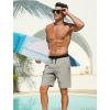 image:imageSILKWORLD Mens Swim Trunks with Compression Liner 9 Inch QuickDry Bathing Suit Beach Cargo Shorts with Zipper PocketsCgrey and Black