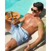 image:imageSILKWORLD Mens Swim Trunks with Compression Liner Seersucker 2 in 1 Quick Dry Bathing Suit 7 Inch Swim Shorts SwimwearBlue