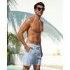 image:imageSILKWORLD Mens Swim Trunks with Compression Liner Seersucker 2 in 1 Quick Dry Bathing Suit 7 Inch Swim Shorts SwimwearBlue