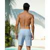 image:imageSILKWORLD Mens Swim Trunks with Compression Liner Seersucker 2 in 1 Quick Dry Bathing Suit 7 Inch Swim Shorts SwimwearBlue