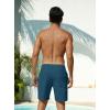 image:imageSILKWORLD Mens Swim Trunks with Compression Liner Seersucker 2 in 1 Quick Dry Bathing Suit 7 Inch Swim Shorts SwimwearCopenblue
