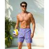 image:imageSILKWORLD Mens Swim Trunks with Compression Liner Seersucker 2 in 1 Quick Dry Bathing Suit 7 Inch Swim Shorts SwimwearFlower