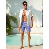 image:imageSILKWORLD Mens Swim Trunks with Compression Liner Seersucker 2 in 1 Quick Dry Bathing Suit 7 Inch Swim Shorts SwimwearFlower