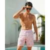image:imageSILKWORLD Mens Swim Trunks with Compression Liner Seersucker 2 in 1 Quick Dry Bathing Suit 7 Inch Swim Shorts SwimwearPink Anchor