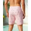 image:imageSILKWORLD Mens Swim Trunks with Compression Liner Seersucker 2 in 1 Quick Dry Bathing Suit 7 Inch Swim Shorts SwimwearPink Anchor