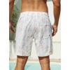 image:imageSILKWORLD Mens Swim Trunks with Compression Liner Seersucker 2 in 1 Quick Dry Bathing Suit 7 Inch Swim Shorts SwimwearWhite Pineapple