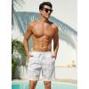 image:imageSILKWORLD Mens Swim Trunks with Compression Liner Seersucker 2 in 1 Quick Dry Bathing Suit 7 Inch Swim Shorts SwimwearWhite Pineapple