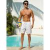 image:imageSILKWORLD Mens Swim Trunks with Compression Liner Seersucker 2 in 1 Quick Dry Bathing Suit 7 Inch Swim Shorts SwimwearWhite Pineapple