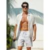 image:imageSILKWORLD Mens Swim Trunks with Compression Liner Seersucker 2 in 1 Quick Dry Bathing Suit 7 Inch Swim Shorts SwimwearWhite Pineapple