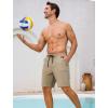 image:imageSILKWORLD Swim Trunks Men with Compression Liner 9 inch Quick Dry Swimming Shorts Long Beach Bathing Suit with Zipper Cargo Pockets Khaki XLarge