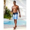 image:imageSILKWORLD Mens Swim Trunks Quick Dry Compression Liner 2 in 1 Shorts Men SwimsuitBlue Stripes White