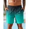 image:imageSILKWORLD Mens Swim Trunks Quick Dry Compression Liner 2 in 1 Shorts Men SwimsuitTeal Gradient