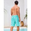 image:imageSILKWORLD Mens Swim Trunks with Compression Liner 9 Quick Dry Bathing Suit Long Swimming Shorts with Zipper Cargo PocketsAqua Fish Pattern