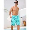 image:imageSILKWORLD Mens Swim Trunks with Compression Liner 9 Quick Dry Bathing Suit Long Swimming Shorts with Zipper Cargo PocketsAqua Fish Pattern